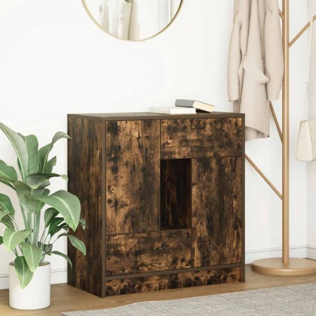 Aparador con cajones y puertas roble ahumado 70,5x34x74,5 cm de , Aparadores - Ref: Foro24-861845, Precio: 93,32 €, Descuento: %