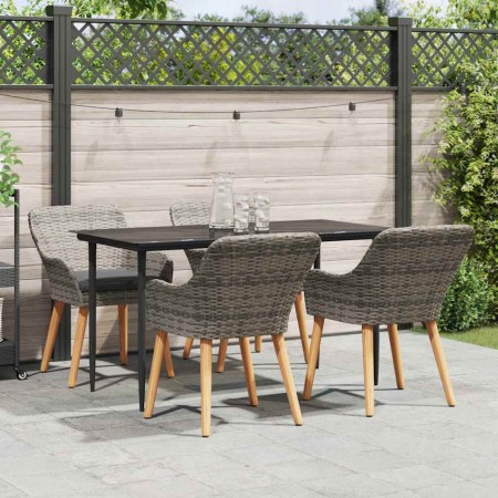 Conjunto de Comedor de Jardín 5 pcs Gris ratán sintético en Mesas de jardín | Comprar online en Foru.es