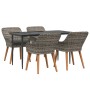 Conjunto de Comedor de Jardín 5 pcs Gris ratán sintético en Mesas de jardín | Comprar online en Foru.es