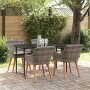 Conjunto de Comedor de Jardín 5 pcs Gris ratán sintético en Mesas de jardín | Comprar online en Foru.es
