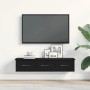 Armario de pared roble negro 88x26x18,5 cm madera de ingeniería de , Estantes y estanterías - Ref: Foro24-861994, Precio: 65,...