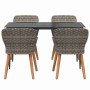 Conjunto de Comedor de Jardín 5 pcs Gris ratán sintético en Mesas de jardín | Comprar online en Foru.es