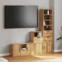 Muebles de TV 4 uds. con almacenaje "ODDA" madera maciza pino de , Muebles TV - Ref: Foro24-3365380, Precio: 223,64 €, Descue...