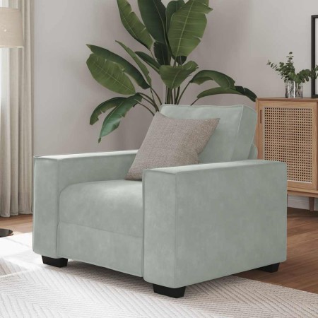 Sillón sofá gris claro 60 cm terciopelo de , Sofás - Ref: Foro24-4105000, Precio: 161,79 €, Descuento: %