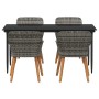 Conjunto de Comedor de Jardín 5 pcs Gris ratán sintético en Mesas de jardín | Comprar online en Foru.es