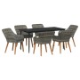 Conjunto de Comedor de Jardín 7 pcs Gris ratán sintético en Mesas de jardín | Comprar online en Foru.es