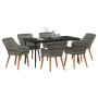 Conjunto de Comedor de Jardín 7 pcs Gris ratán sintético en Mesas de jardín | Comprar online en Foru.es
