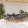 Conjunto de Comedor de Jardín 7 pcs Gris ratán sintético en Mesas de jardín | Comprar online en Foru.es