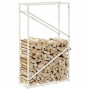 Leñero blanco 60x25x100 cm Acero laminado en frío de , Bolsas y soportes de leña - Ref: Foro24-864328, Precio: 43,00 €, Descu...
