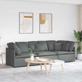 Sofá modular con cojines de tela gris oscuro de , Sofás - Ref: Foro24-3321268, Precio: 533,11 €, Descuento: %