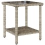 Sofá jardín forma de L con mesa y cojines ratán PE gris claro de , Sofás de exterior - Ref: Foro24-4103877, Precio: 310,76 €,...