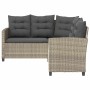 Sofá jardín forma de L con mesa y cojines ratán PE gris claro de , Sofás de exterior - Ref: Foro24-4103877, Precio: 310,76 €,...