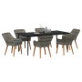 Conjunto de Comedor de Jardín 7 pcs Gris ratán sintético en Mesas de jardín | Comprar online en Foru.es