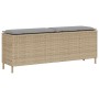 Banco de jardín con cojín beige110x30x40,5 cm ratán sintético de , Bancos de jardín - Ref: Foro24-4104157, Precio: 79,32 €, D...