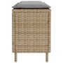 Banco de jardín con cojín beige110x30x40,5 cm ratán sintético de , Bancos de jardín - Ref: Foro24-4104157, Precio: 79,32 €, D...