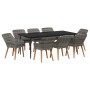 Conjunto de Comedor de Jardín 9 pcs Gris ratán sintético en Mesas de jardín | Comprar online en Foru.es
