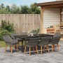Conjunto de Comedor de Jardín 9 pcs Gris ratán sintético en Mesas de jardín | Comprar online en Foru.es