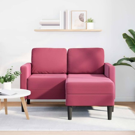Sofá de 2 plazas con chaise longue en forma L rojo vino 125 cm de , Sofás - Ref: Foro24-4107072, Precio: 216,53 €, Descuento: %