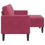 Sofá de 2 plazas con chaise longue en forma L rojo vino 125 cm de , Sofás - Ref: Foro24-4107072, Precio: 216,53 €, Descuento: %
