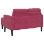 Sofá de 2 plazas con chaise longue en forma L rojo vino 125 cm de , Sofás - Ref: Foro24-4107072, Precio: 216,53 €, Descuento: %