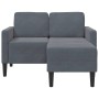 Sofá de 2 plazas con chaise longue en forma L gris oscuro 125cm de , Sofás - Ref: Foro24-4107070, Precio: 305,66 €, Descuento: %