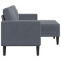 Sofá de 2 plazas con chaise longue en forma L gris oscuro 125cm de , Sofás - Ref: Foro24-4107070, Precio: 305,66 €, Descuento: %