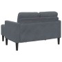 Sofá de 2 plazas con chaise longue en forma L gris oscuro 125cm de , Sofás - Ref: Foro24-4107070, Precio: 305,66 €, Descuento: %