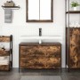 Mueble de baño con lavabo y cajones roble ahumado 90x34,5x60 cm de , Tocadores de baño - Ref: Foro24-861879, Precio: 80,71 €,...