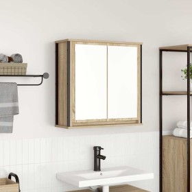 Mueble de baño de pared con espejo roble Sonoma 60x21x60 cm de , Tocadores de baño - Ref: Foro24-861898, Precio: 66,68 €, Des...