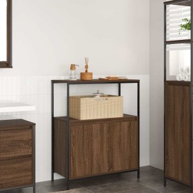 Mueble de baño con estantes roble marrón 76,5x35x95 cm de , Tocadores de baño - Ref: Foro24-861921, Precio: 79,22 €, Descuent...