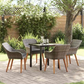Conjunto de Comedor de Jardín 5 pcs Gris ratán sintético en Mesas de jardín | Comprar online en Foru.es