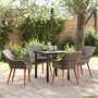 Conjunto de Comedor de Jardín 5 pcs Gris ratán sintético en Mesas de jardín | Comprar online en Foru.es