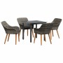 Conjunto de Comedor de Jardín 5 pcs Gris ratán sintético en Mesas de jardín | Comprar online en Foru.es