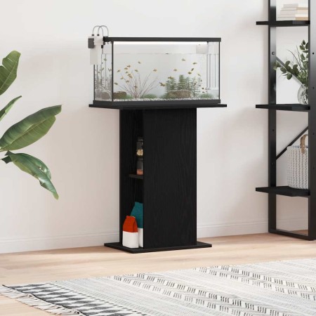 Soporte para acuario de madera de roble negro 60,5x36x72,5 cm de , Soportes para acuarios - Ref: Foro24-862157, Precio: 54,41...