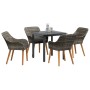 Conjunto de Comedor de Jardín 5 pcs Gris ratán sintético en Mesas de jardín | Comprar online en Foru.es