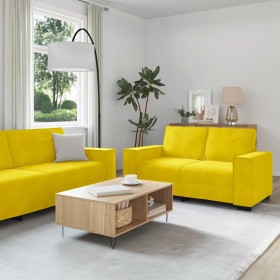 Juego de sofás con cojines 2 piezas terciopelo amarillo de , Sofás - Ref: Foro24-3324706, Precio: 464,86 €, Descuento: %