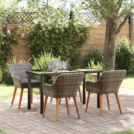 Conjunto de Comedor de Jardín 5 pcs Gris ratán sintético en Mesas de jardín | Comprar online en Foru.es