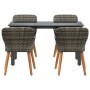 Conjunto de Comedor de Jardín 5 pcs Gris ratán sintético en Mesas de jardín | Comprar online en Foru.es