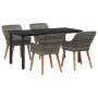 Conjunto de Comedor de Jardín 5 pcs Gris ratán sintético en Mesas de jardín | Comprar online en Foru.es