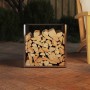 Leñero de acero inoxidable 40x40x40 cm de , Bolsas y soportes de leña - Ref: Foro24-864247, Precio: 57,46 €, Descuento: %