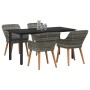 Conjunto de Comedor de Jardín 5 pcs Gris ratán sintético en Mesas de jardín | Comprar online en Foru.es