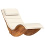 Tumbona mecedora con cojín de madera maciza de acacia de , Tumbonas - Ref: Foro24-4103882, Precio: 171,61 €, Descuento: %