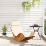 Tumbona mecedora con cojín de madera maciza de acacia de , Tumbonas - Ref: Foro24-4103882, Precio: 171,61 €, Descuento: %