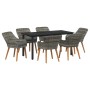Conjunto de Comedor de Jardín 7 pcs Gris ratán sintético en Mesas de jardín | Comprar online en Foru.es