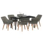 Conjunto de Comedor de Jardín 7 pcs Gris ratán sintético en Mesas de jardín | Comprar online en Foru.es