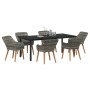 Conjunto de Comedor de Jardín 7 pcs Gris ratán sintético en Mesas de jardín | Comprar online en Foru.es