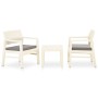 Set de muebles de jardín 3 piezas con cojines plástico blanco de vidaXL, Conjuntos de jardín - Ref: Foro24-315854, Precio: 14...