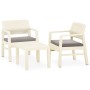 Set de muebles de jardín 3 piezas con cojines plástico blanco de vidaXL, Conjuntos de jardín - Ref: Foro24-315854, Precio: 14...