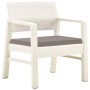 Set de muebles de jardín 3 piezas con cojines plástico blanco de vidaXL, Conjuntos de jardín - Ref: Foro24-315854, Precio: 14...