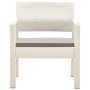 Set de muebles de jardín 3 piezas con cojines plástico blanco de vidaXL, Conjuntos de jardín - Ref: Foro24-315854, Precio: 14...